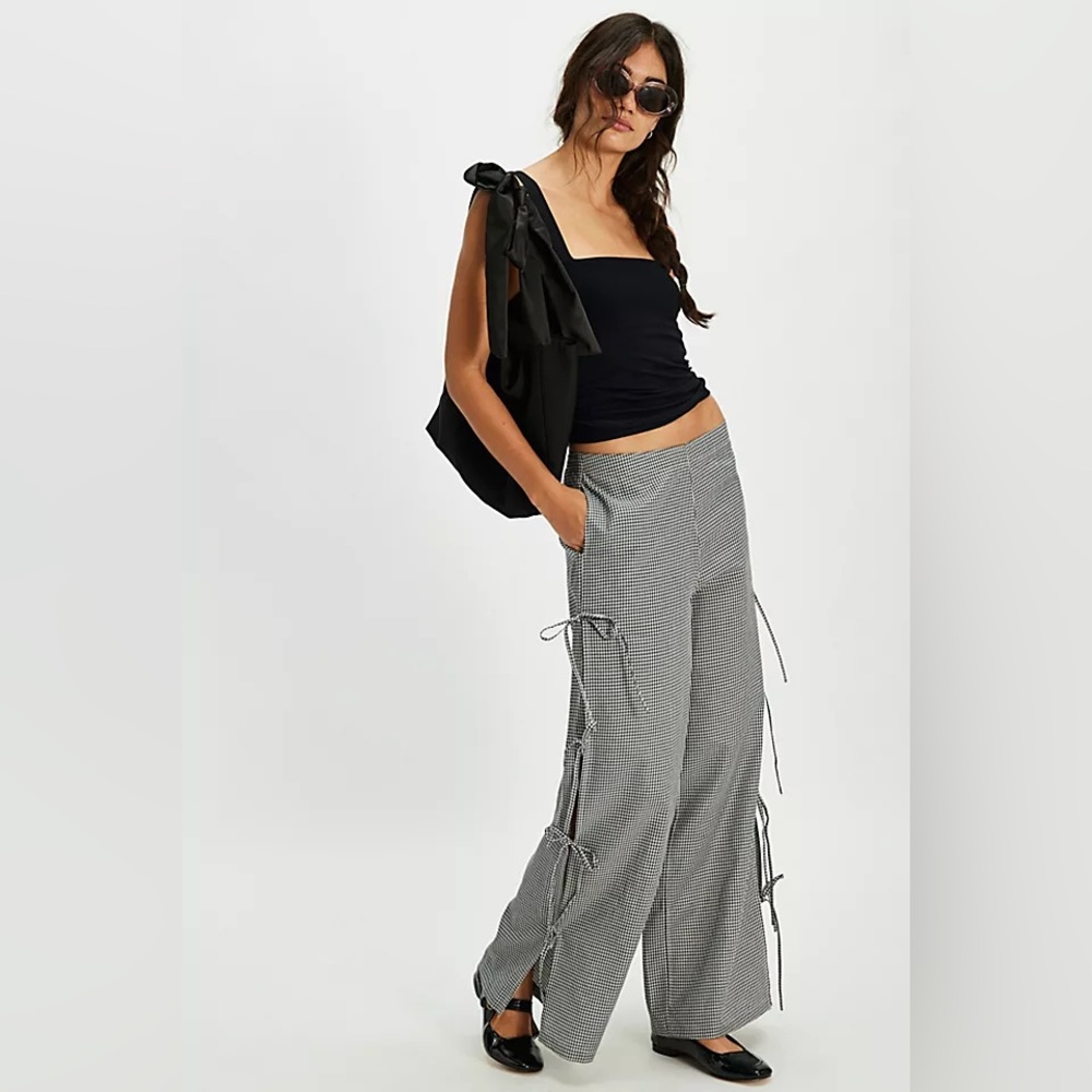 Free People × Nigel Preston Side-Tie Pants Black White NWT Size Small